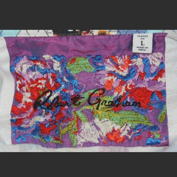 Robert Graham Button up short sleeve Colorful Sz L - Picture 5 of 7